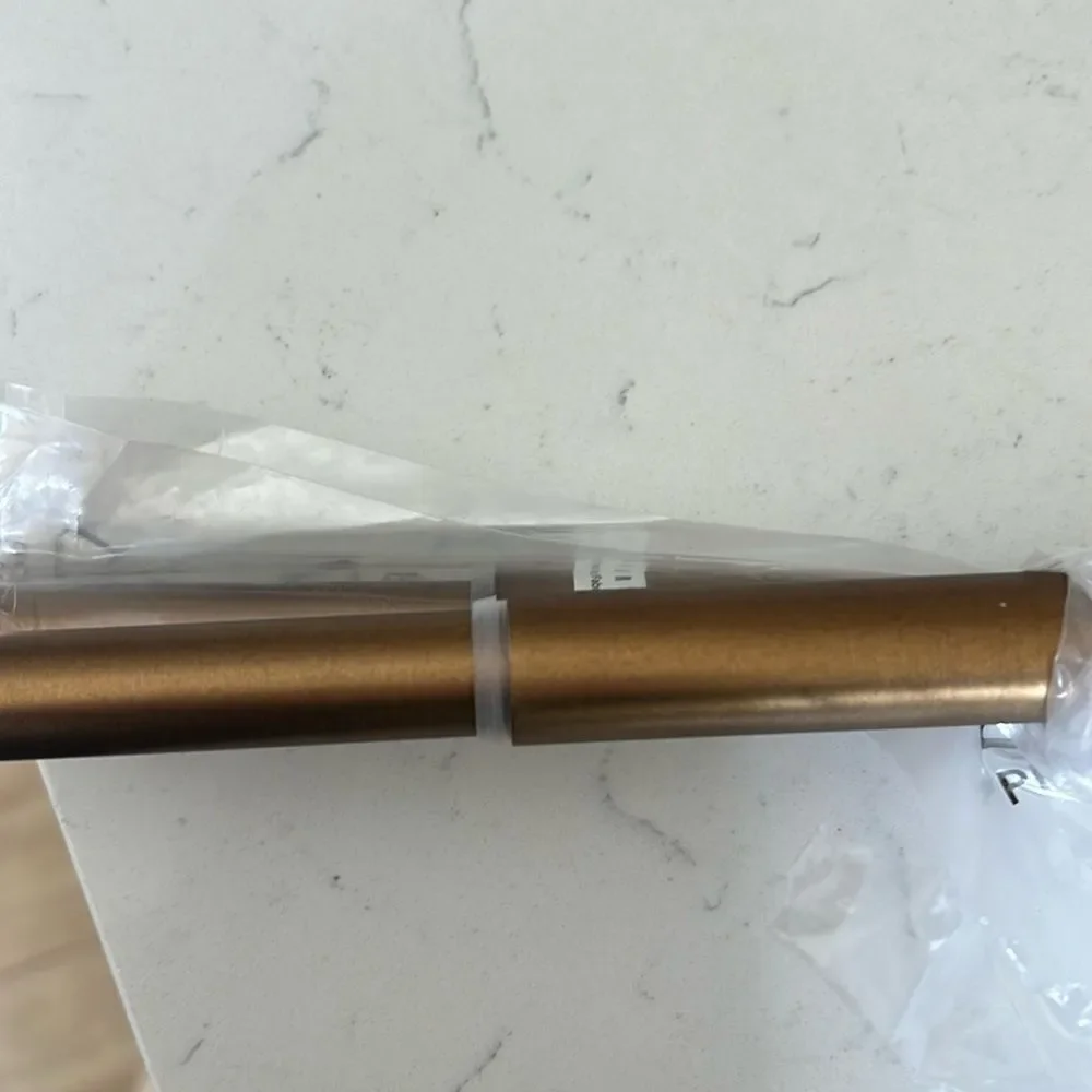 COPY Pottery Barn Double Curtain Rods & Wall Brackets, Brass, 28x48,New open box